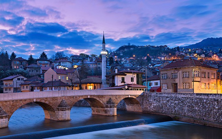 View Of Sarajevo Historic Centre Night |Sarajevo Tour Package From Abu Dhabi